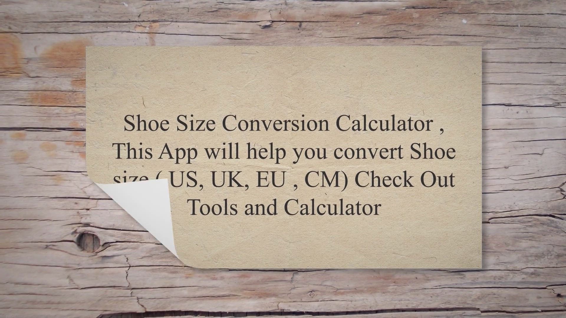 Size Chart Conversion Calculator 