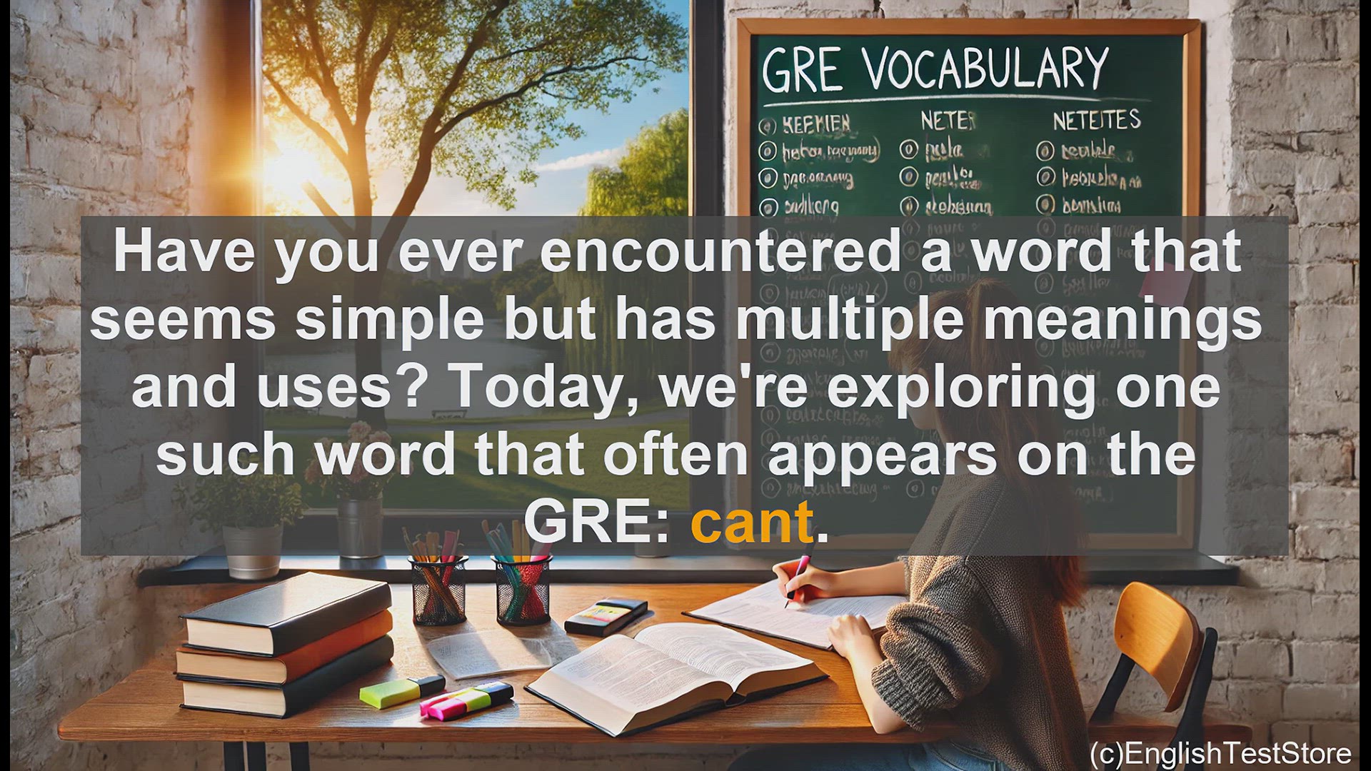 'Video thumbnail for GRE Vocabulary Lesson: Exploring the Versatile Word 'Cant' on the GRE'