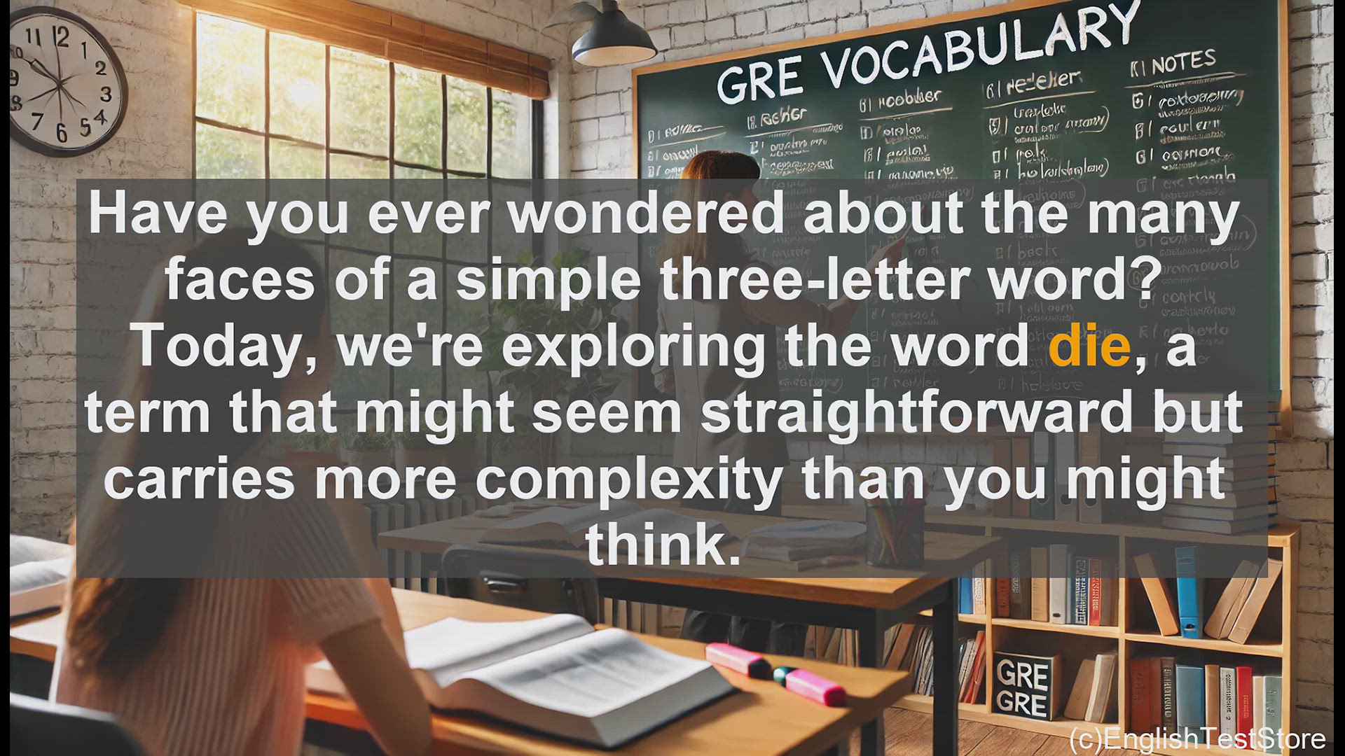 'Video thumbnail for GRE Vocabulary Lesson: Exploring the Many Faces of the Word 'Die''
