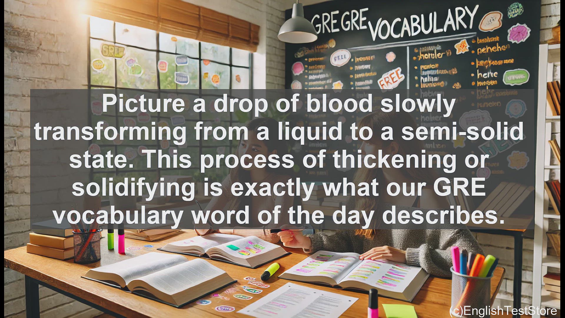 'Video thumbnail for GRE Vocabulary Lesson: The Process of Congealing - Exploring the Meaning and Usage of the Word 'Congeal''