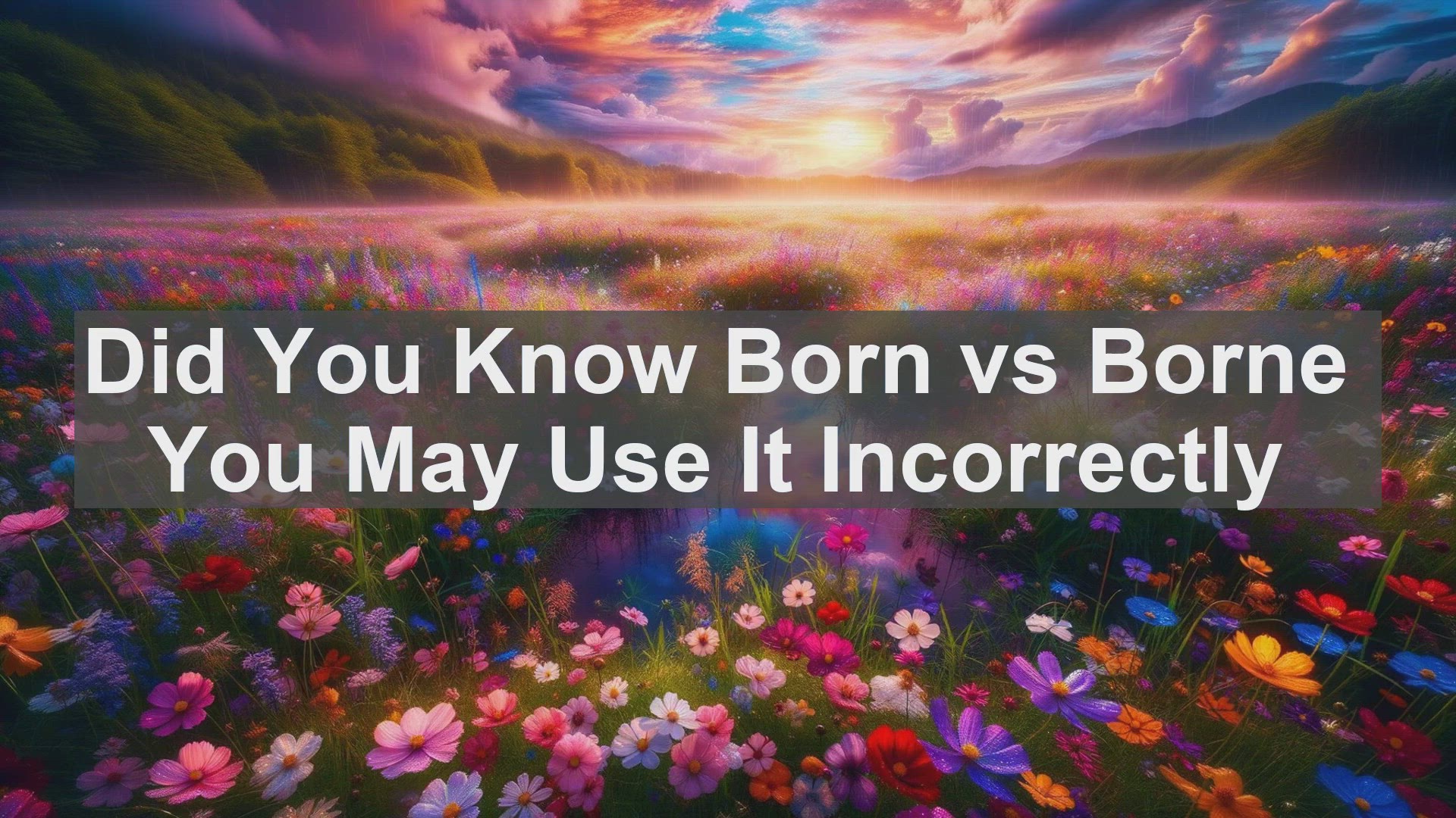'Video thumbnail for Did You Know Born vs Borne You May Use It Incorrectly '