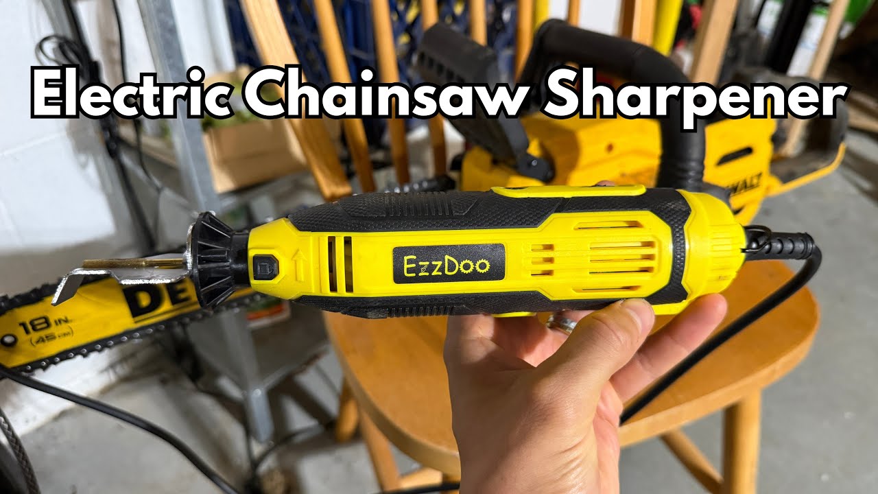 Video thumbnail for Electric Chainsaw Sharpener - EzzDoo - How to Quickly Sharpen Chainsaws