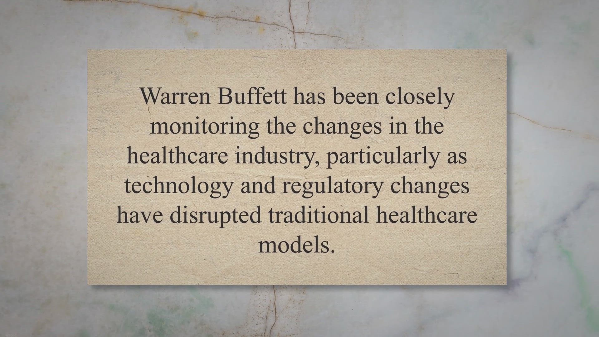 'Video thumbnail for Warren Buffett on the Future of Healthcare:'