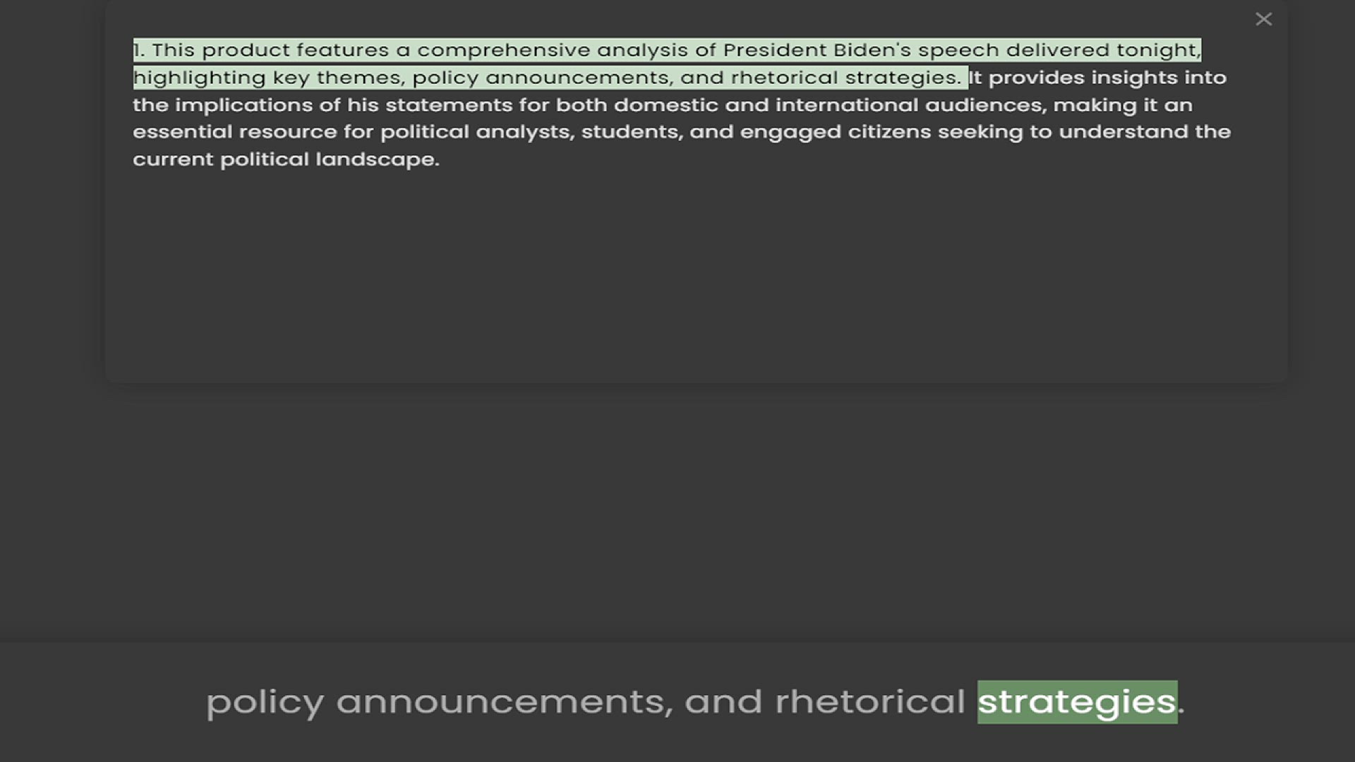 Video thumbnail for highlighting key themes, policy announcements, and rhetorical strategies. It provides insights into the implications of his statements for both domestic and international audiences, making it an essential resource for political analysts,
