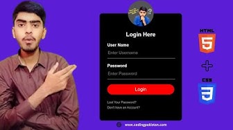 'Video thumbnail for Login page design in HTML and CSS with source code - @CodeWithHarry @codingpakistan - CSS Design.'