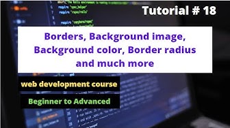 'Video thumbnail for Background color, bgimage, boarder radius css tutorials | web development course | tutorial no 18.'