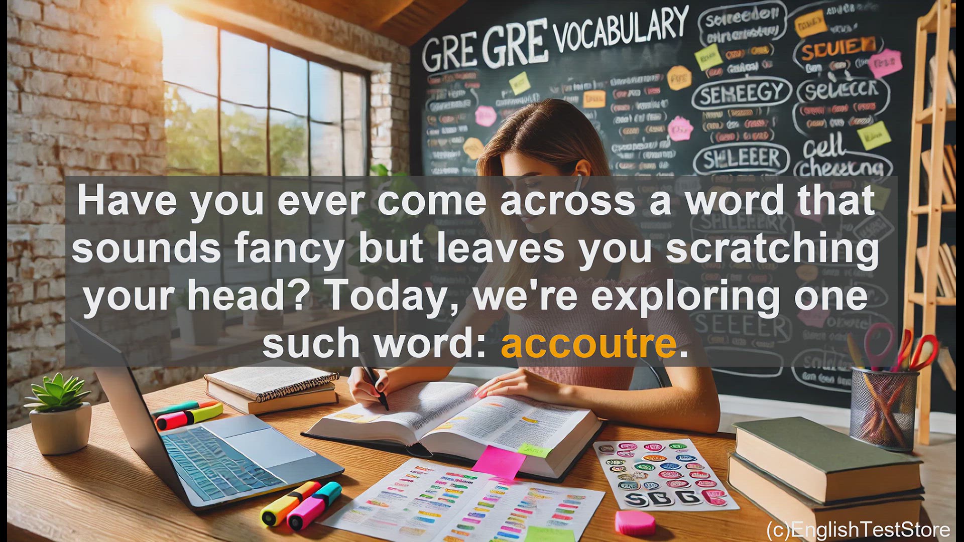 'Video thumbnail for GRE Vocabulary Lesson: Exploring the Elegant Word 'Accoutre''