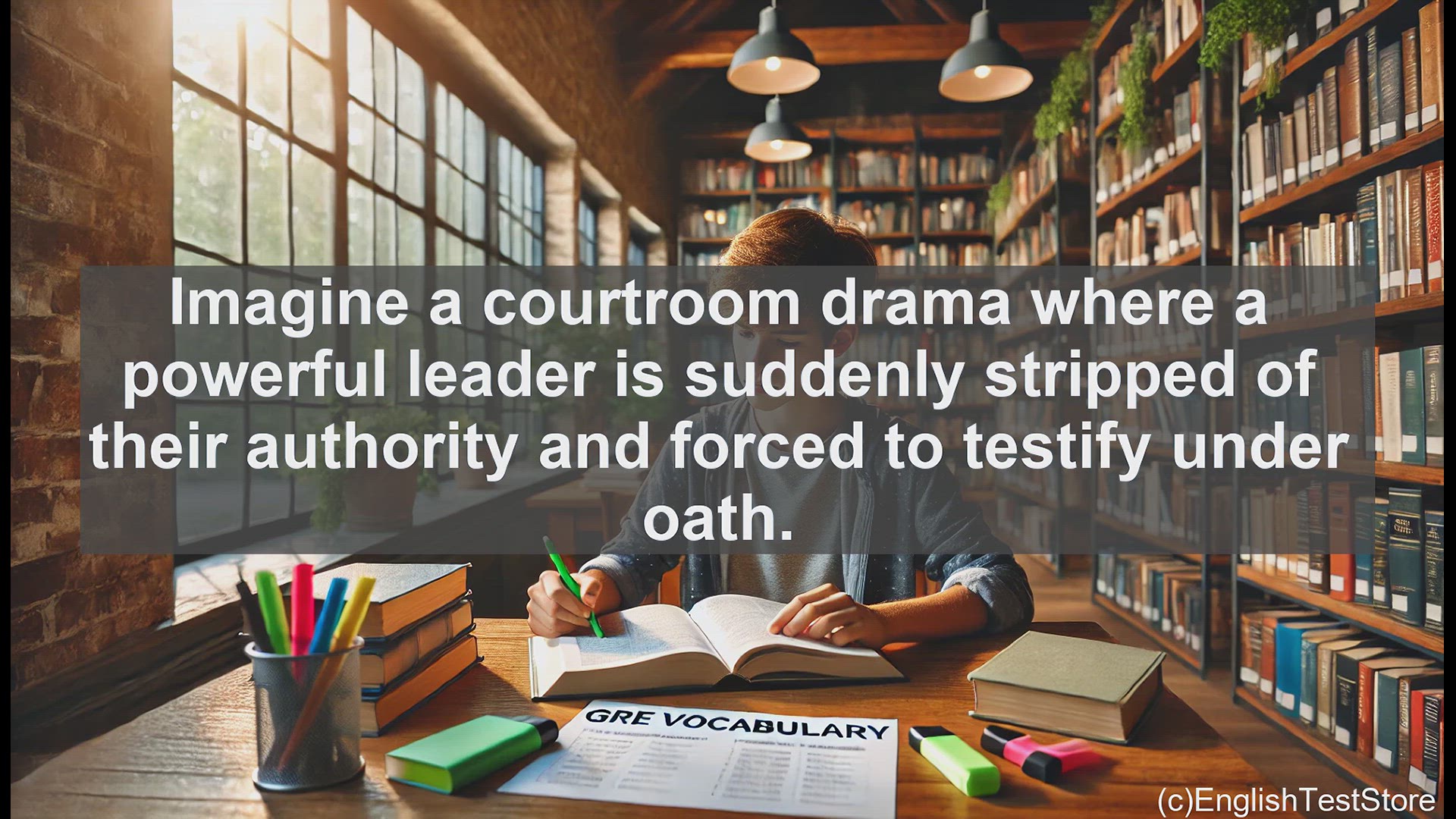 'Video thumbnail for GRE Vocabulary Lesson: Deposed - Power Stripped and Testimony Revealed'