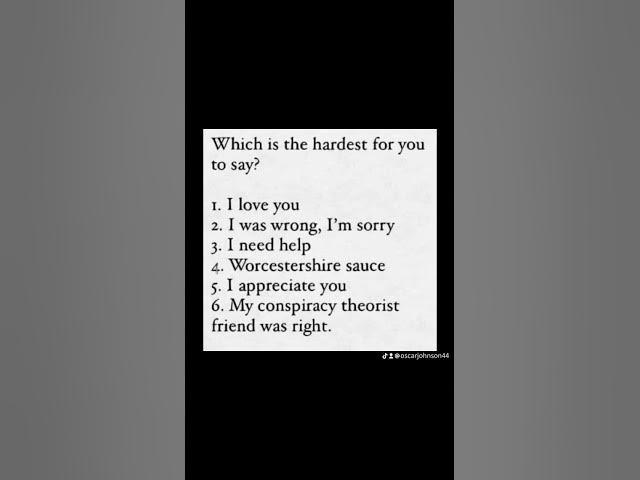 Video thumbnail for What is the hardest for you to say?