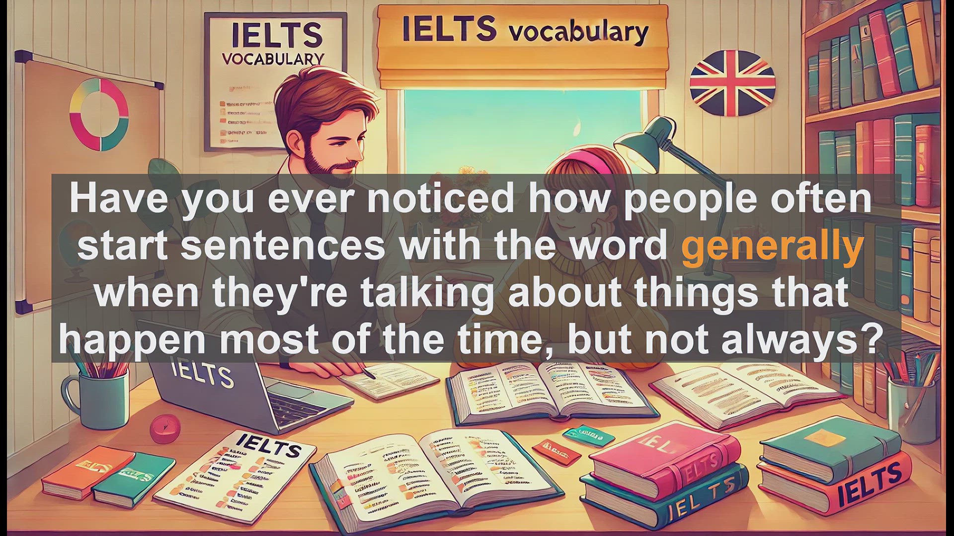 'Video thumbnail for 2500 Must Know IELTS 5.5 Vocabulary - How to Use 'Generally' in IELTS: Meaning, Examples, and Common Mistakes'