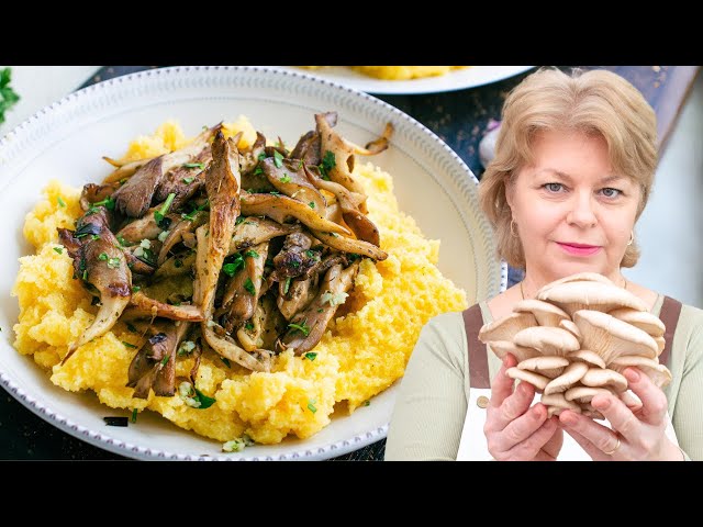 'Video thumbnail for 🍄 Ciuperci PLEUROTUS la tigaie cu USTUROI și mămăliguță 🧄 Rețetă DE POST ieftină și ușoară'
