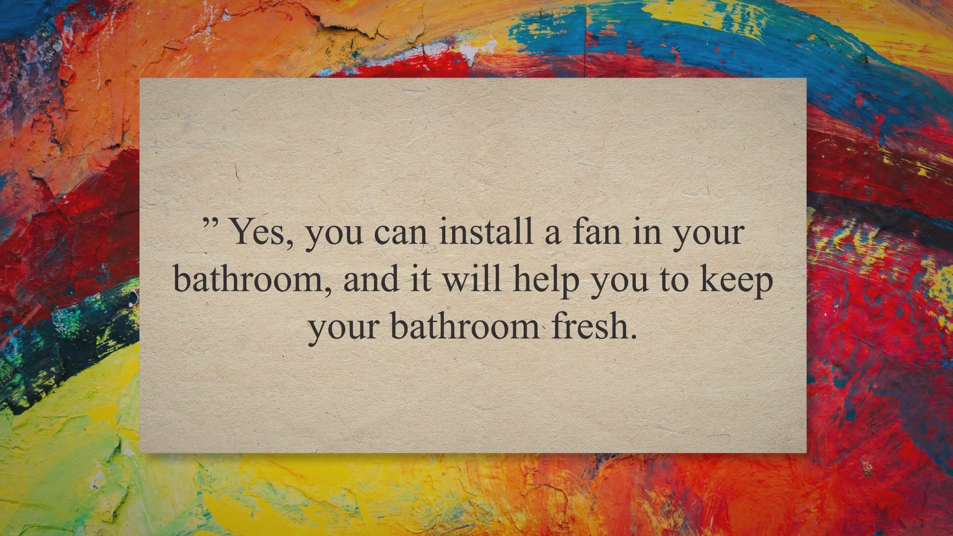 'Video thumbnail for Bathroom Fan Installed in The Wall'