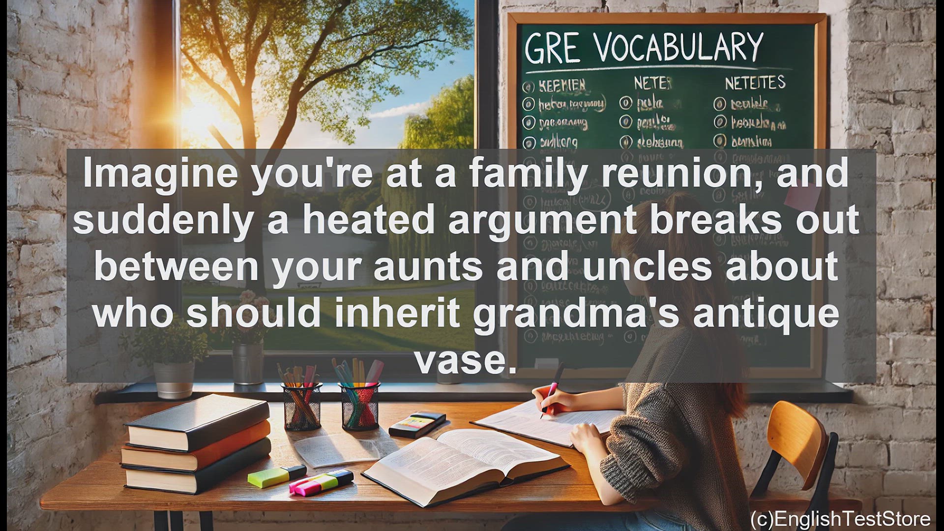 'Video thumbnail for GRE Vocabulary Lesson: Family Feud - An Imbroglio at the Reunion'