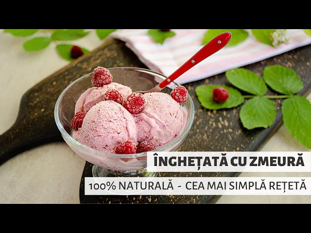 'Video thumbnail for ÎNGHEȚATĂ DE CASĂ CU ZMEURĂ fără ouă, cea mai simplă rețetă | Bucate Aromate'