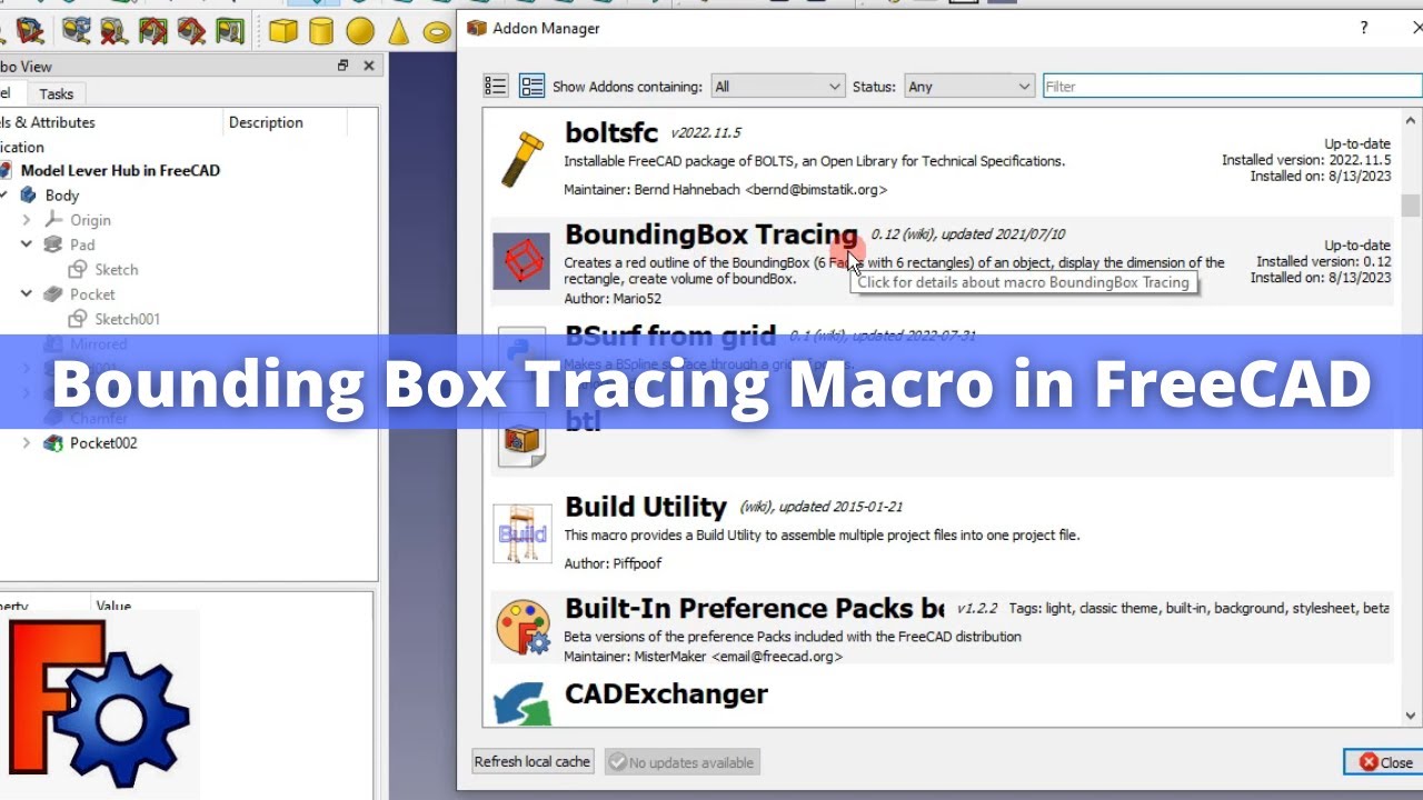 'Video thumbnail for Create outline of Object in FreeCAD | FreeCAD Tutorial | FreeCAD Macro | Mechnexus |'