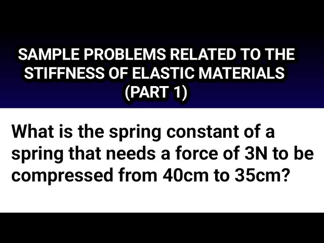 Video thumbnail for The Stiffness of Elastic Materials :| SOLVED EXAMPLES | -(PART1).#educationfoundationtutorials