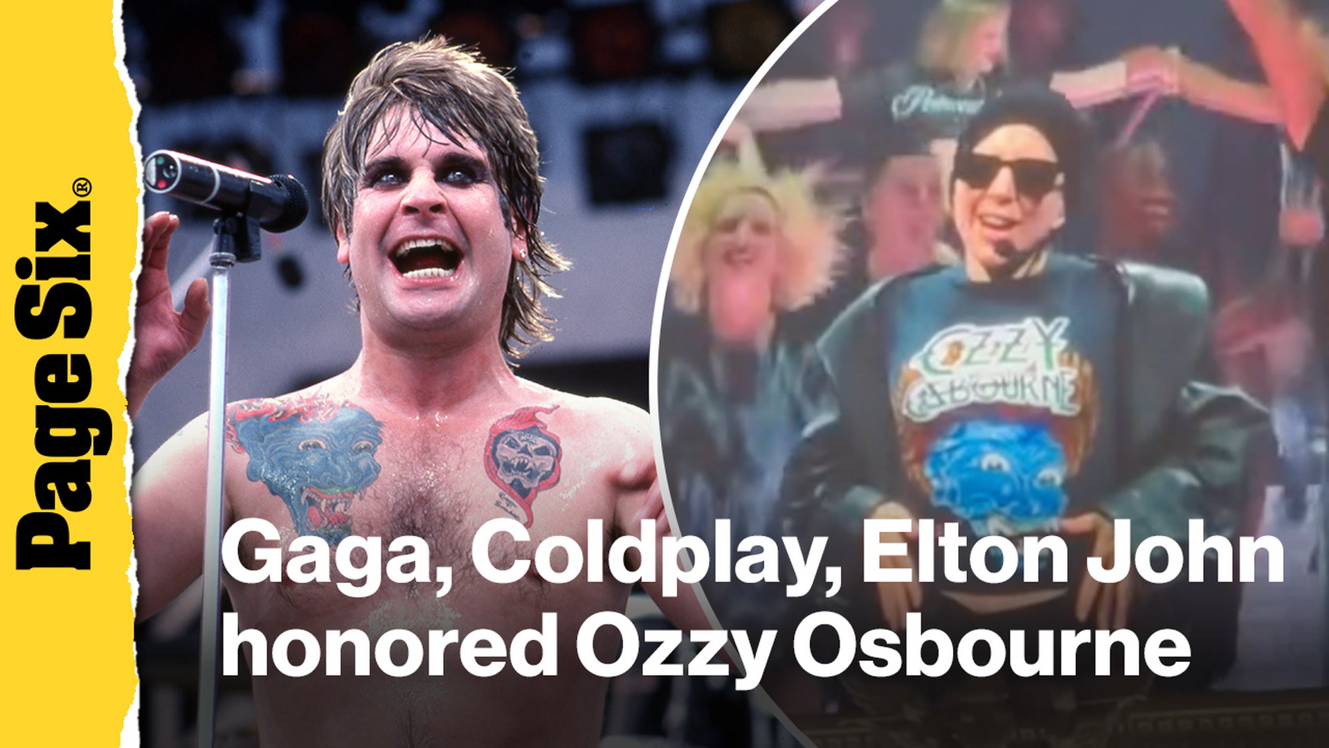 Video thumbnail for See how Lady Gaga, Coldplay, and Elton John honored Ozzy Osbourne