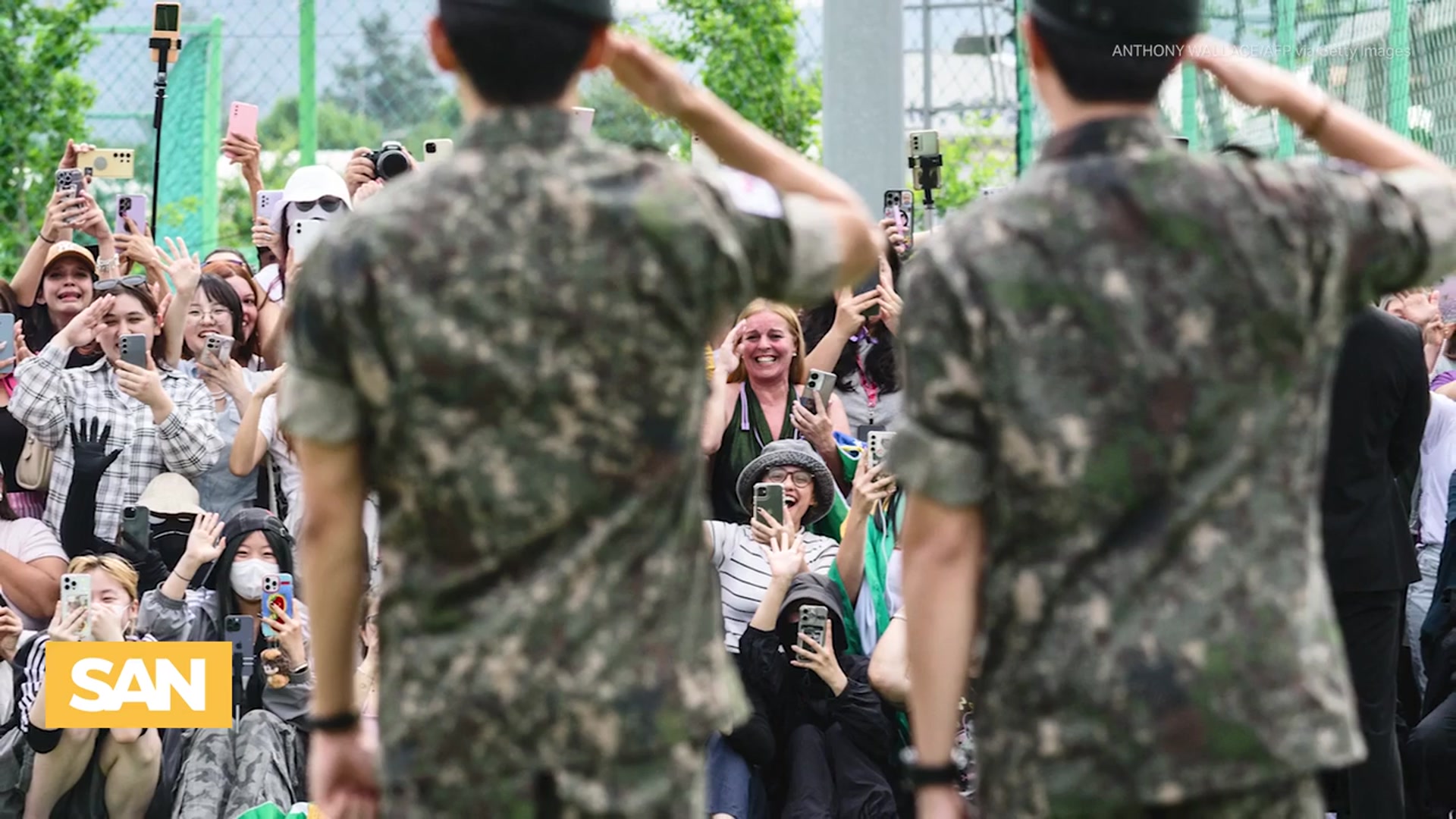 'Video thumbnail for BTS nears reunion as 2 more members finish mandatory S. Korea military service'