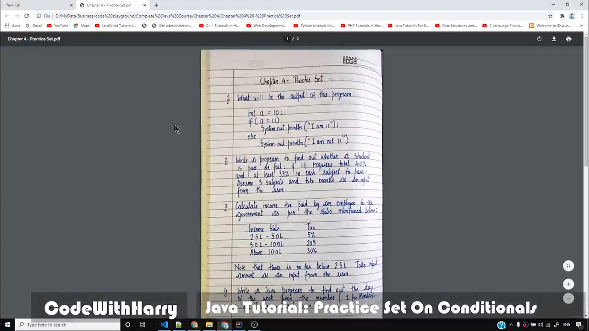 'Video thumbnail for Java Tutorial_ Practice Questions On Conditionals & Switch Case'