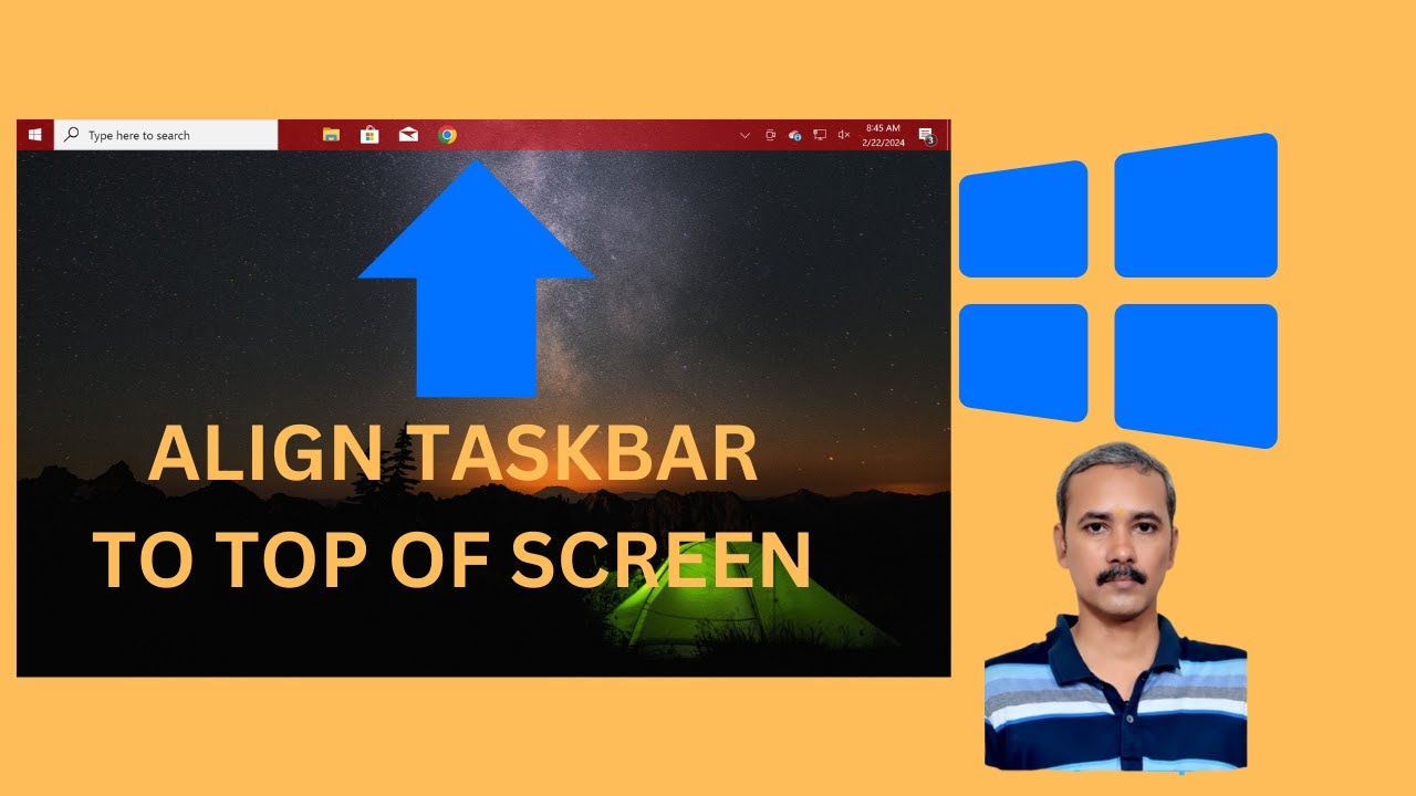 'Video thumbnail for How to Align or Move Windows 10 Taskbar to Top of Screen | GearUpWindows Tutorial'