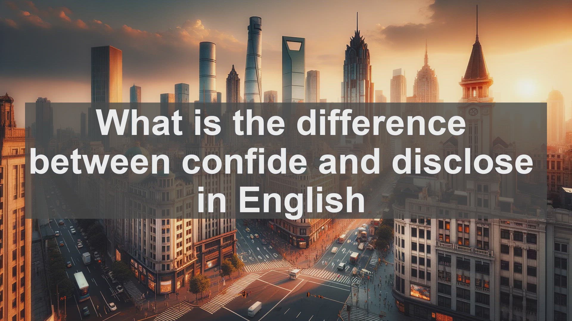 'Video thumbnail for What is the difference between confide and disclose in English?'