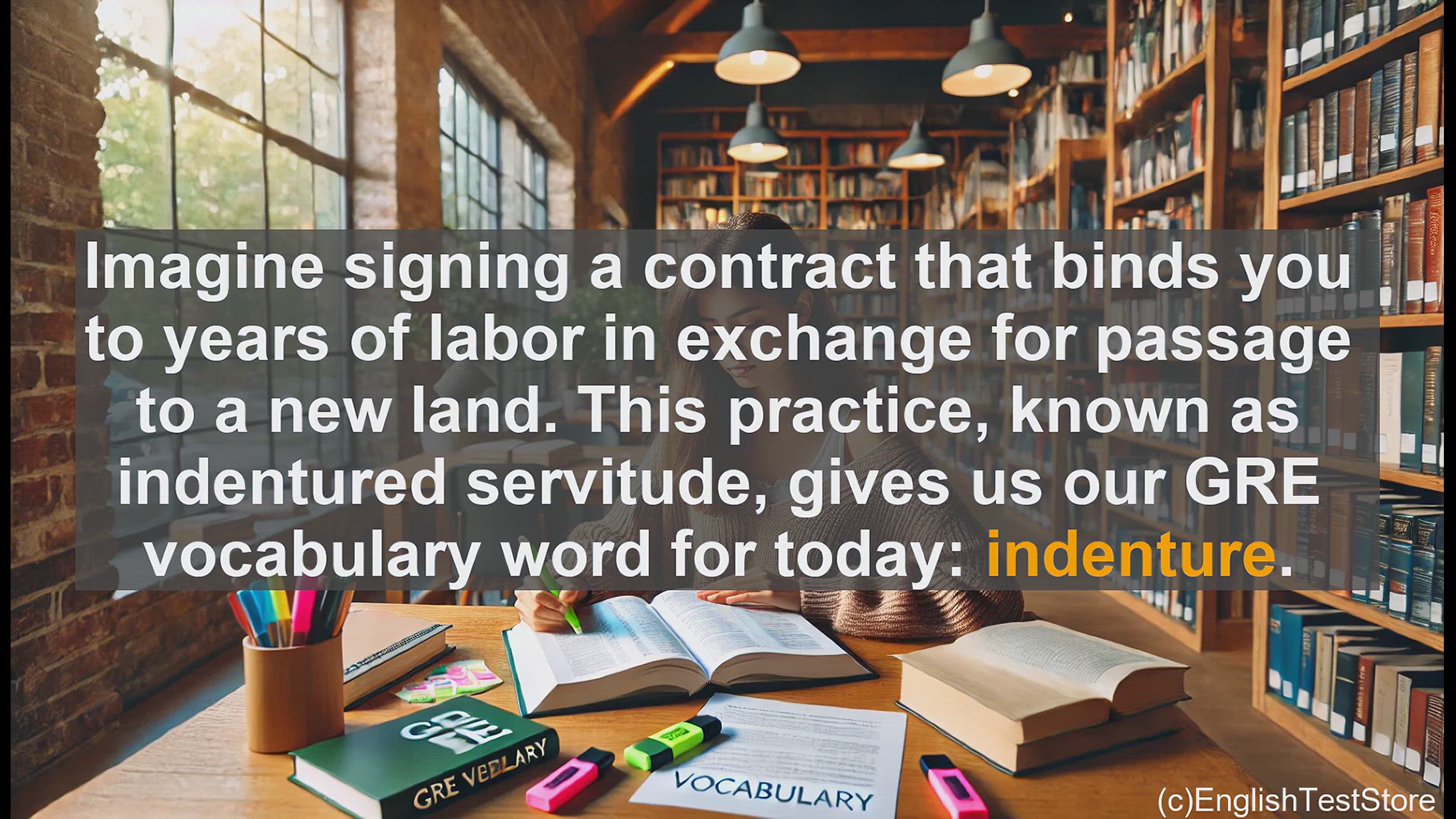 'Video thumbnail for GRE Vocabulary Lesson: Indenture - The Binding Contract that Shaped History'