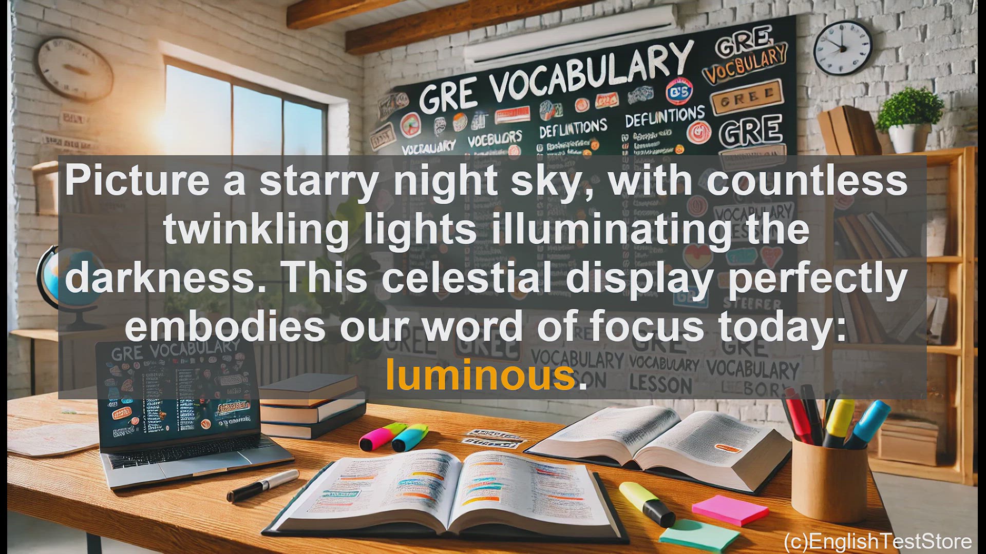 'Video thumbnail for GRE Vocabulary Lesson: The Radiant Word - Luminous'