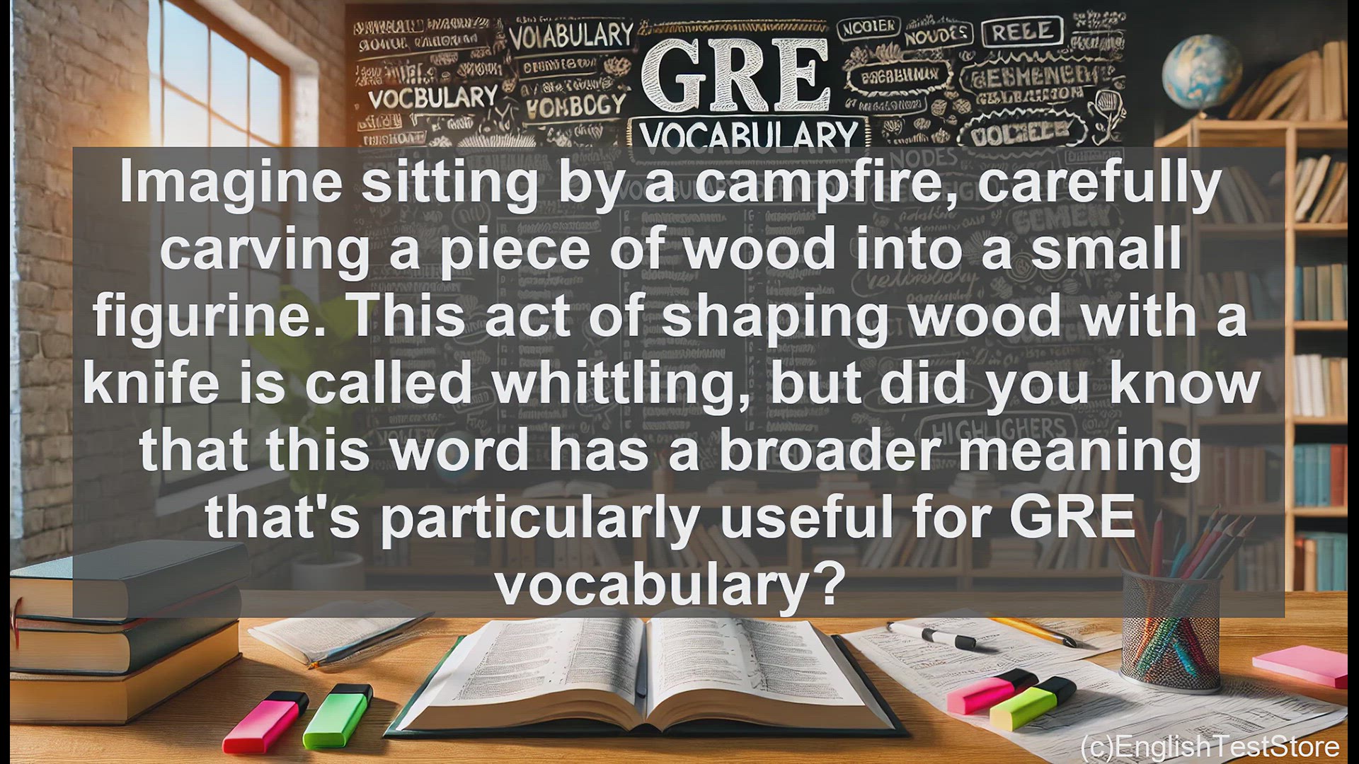 'Video thumbnail for GRE Vocabulary Lesson: Whittle - A GRE Vocabulary Word Beyond Wood Carving'