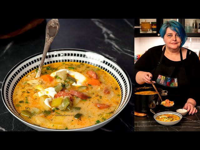 Video thumbnail for Ciorbă de dovlecei cu usturoi, afumătură și iaurt sau smântână - în stil ardelenesc | Savori Urbane