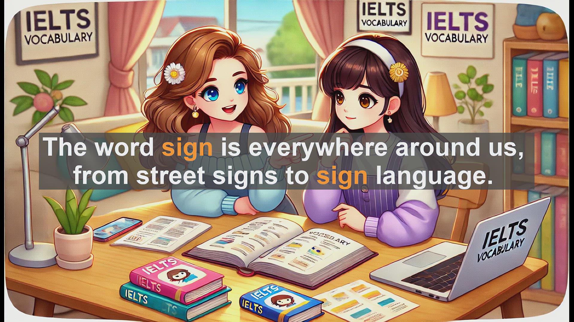 'Video thumbnail for 2500 Must Know IELTS 5.5 Vocabulary - Sign: Meanings and Uses for IELTS Success'
