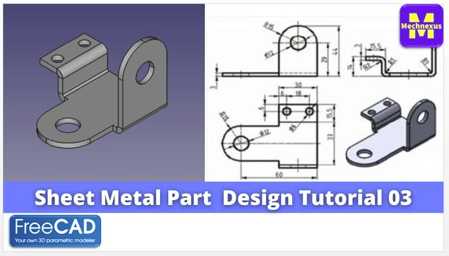 'Video thumbnail for Sheet Metal Part Design Tutorial 03  | FreeCAD Tutorial | FreeCAD Sheet Metal | Mechnexus |'