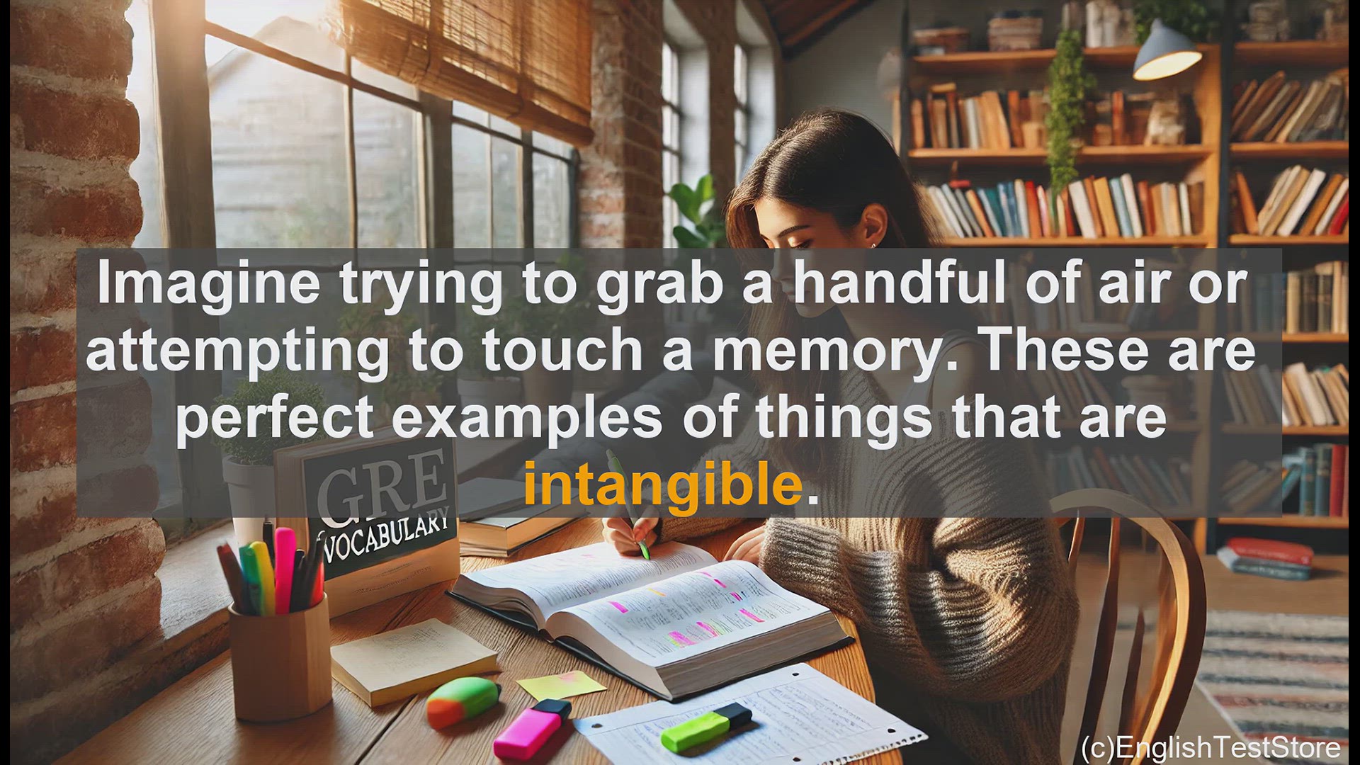 'Video thumbnail for GRE Vocabulary Lesson: Exploring the Intangible - Understanding a Crucial GRE Vocabulary Word'
