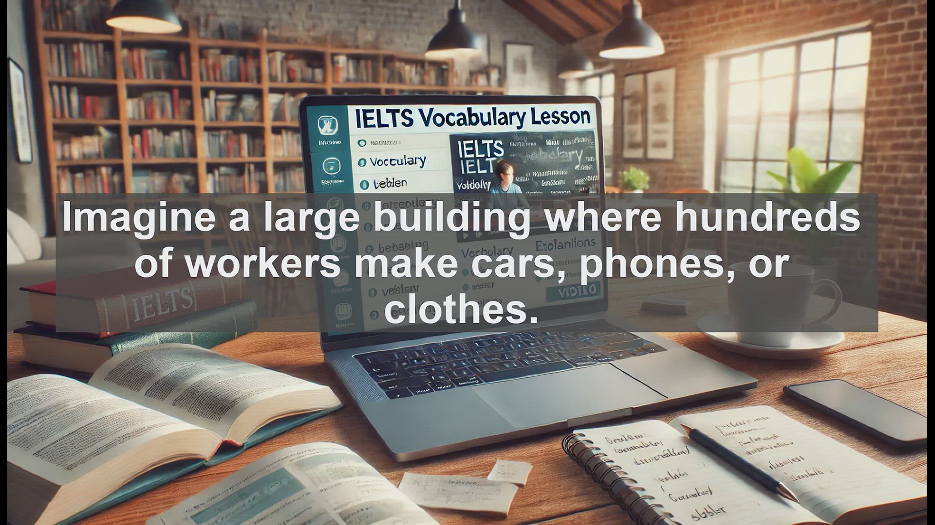 'Video thumbnail for 2500 Must Know IELTS 5.5 Vocabulary - IELTS Vocabulary: Understanding 'Factory' for Your Exam'