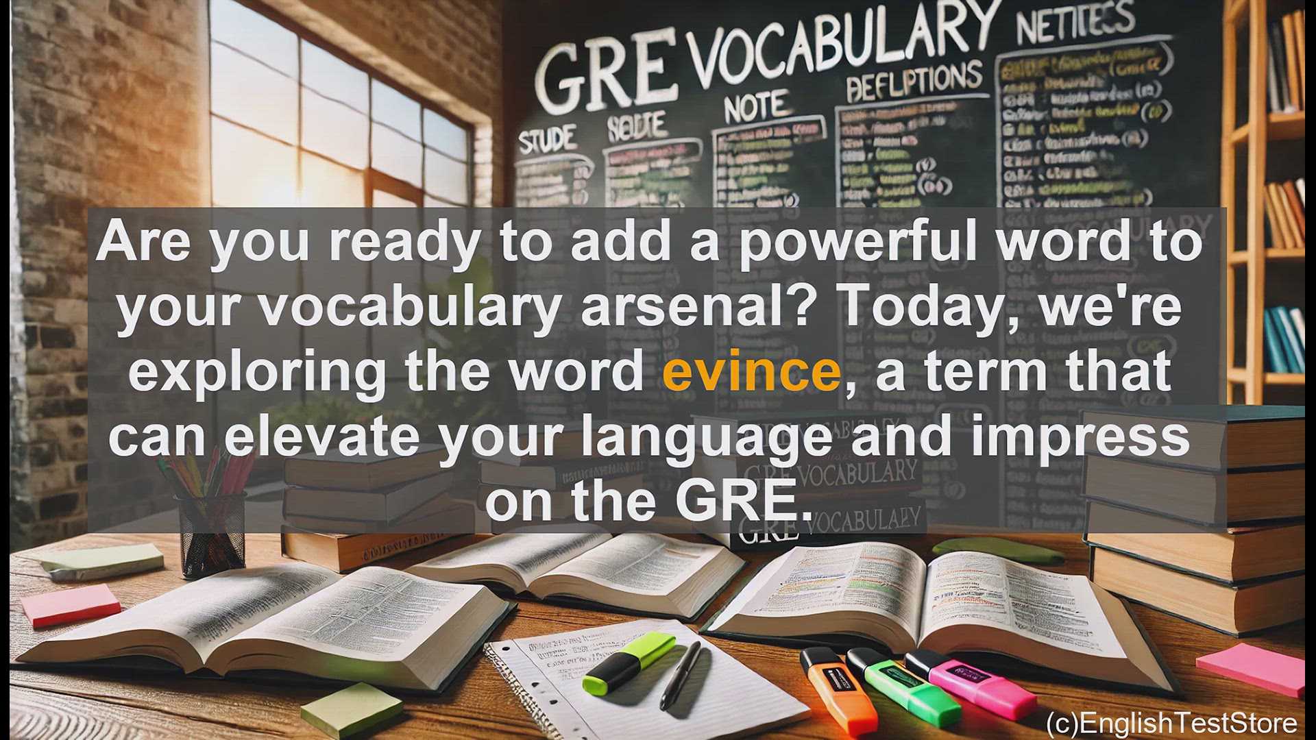 'Video thumbnail for GRE Vocabulary Lesson: Mastering the Word 'Evince' - Elevate Your Vocabulary for the GRE'