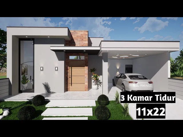 'Video thumbnail for Desain Rumah Minimalis Sederhana 1 Lantai 3 Kamar Tidur'