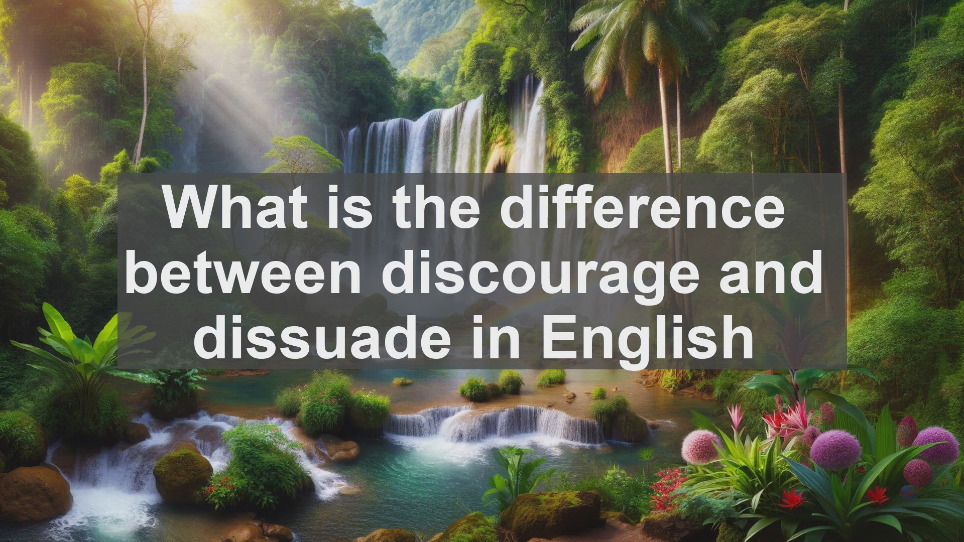 'Video thumbnail for What is the difference between discourage and dissuade in English?'
