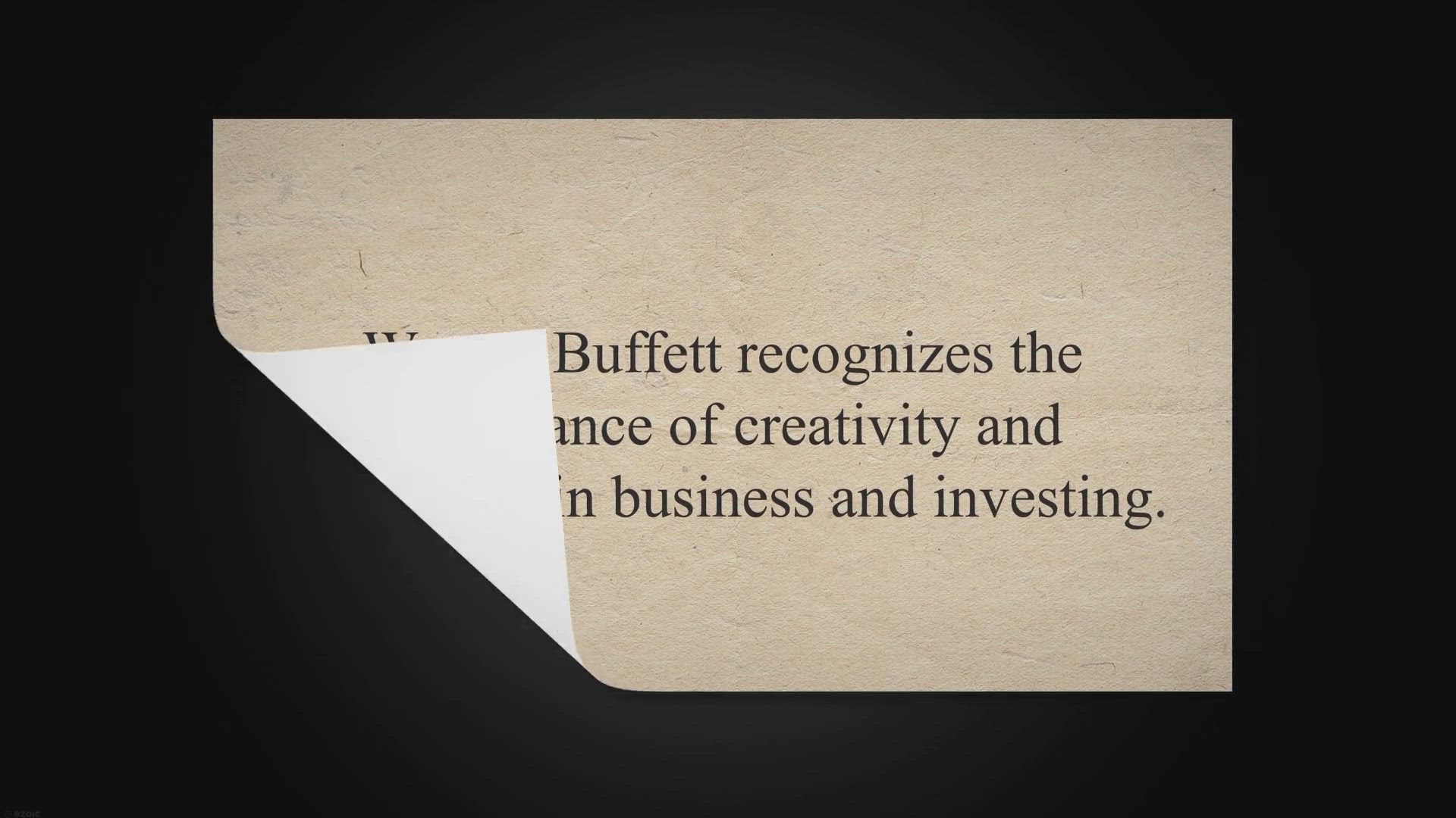 'Video thumbnail for Warren Buffett on the Importance of Creativity:'