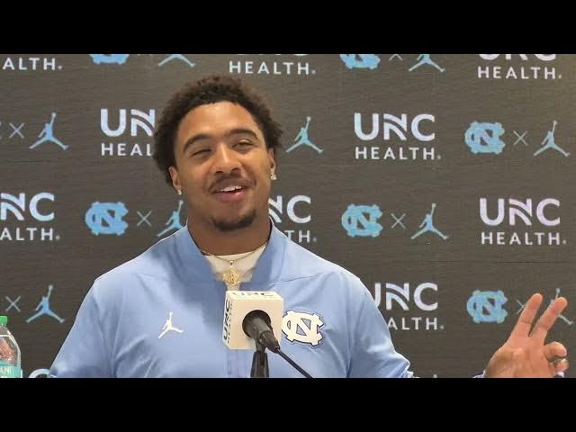 Video thumbnail for #UNC press conference with defensive tackle CJ Mims and quarterback Gio Lopez