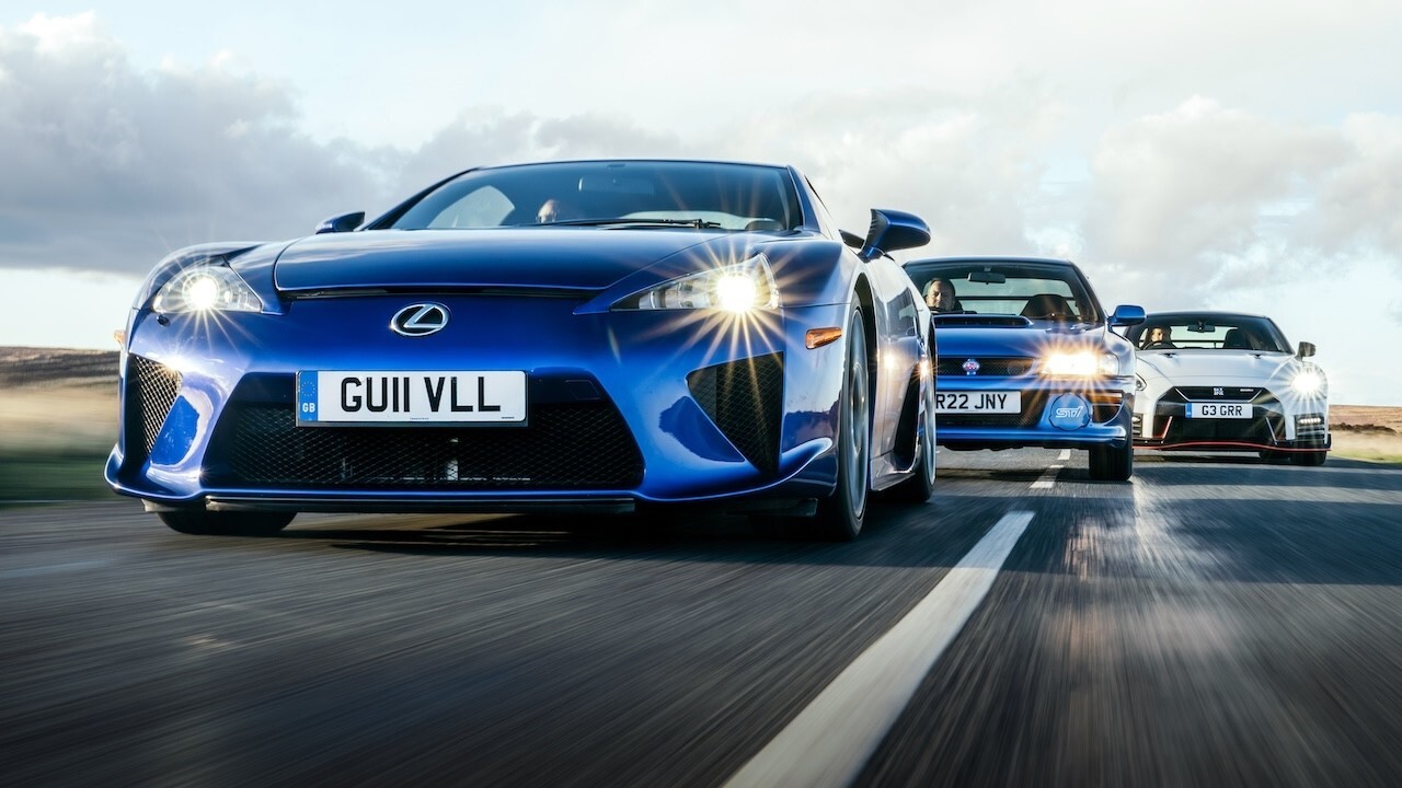 Video thumbnail for Lexus LFA v Nissan GT-R Nismo v Subaru Impreza 22B: Japan's greatest hits