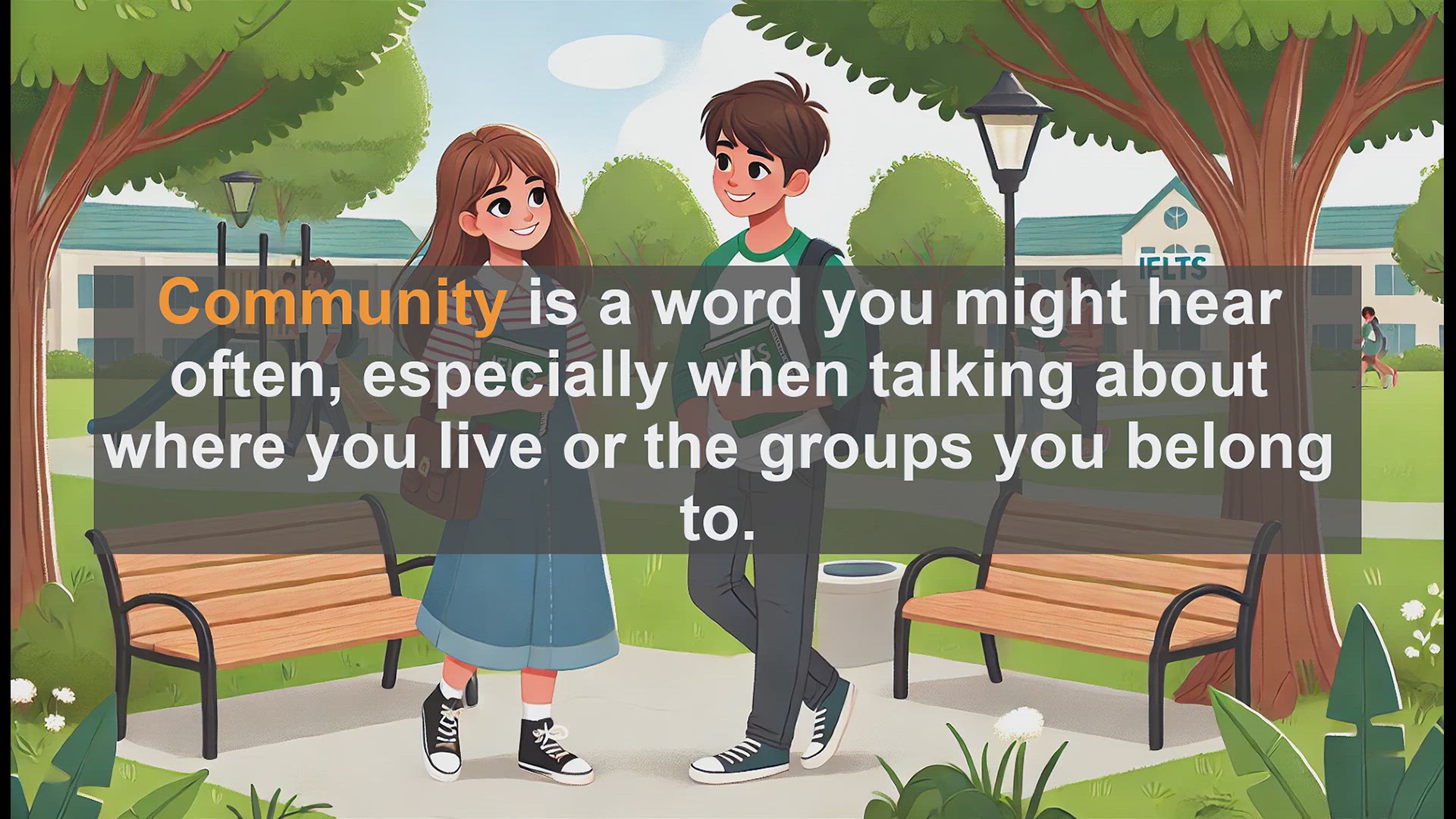 'Video thumbnail for 2500 Must Know IELTS 5.5 Vocabulary - Understanding 'Community': Key Vocabulary for IELTS and Everyday English'