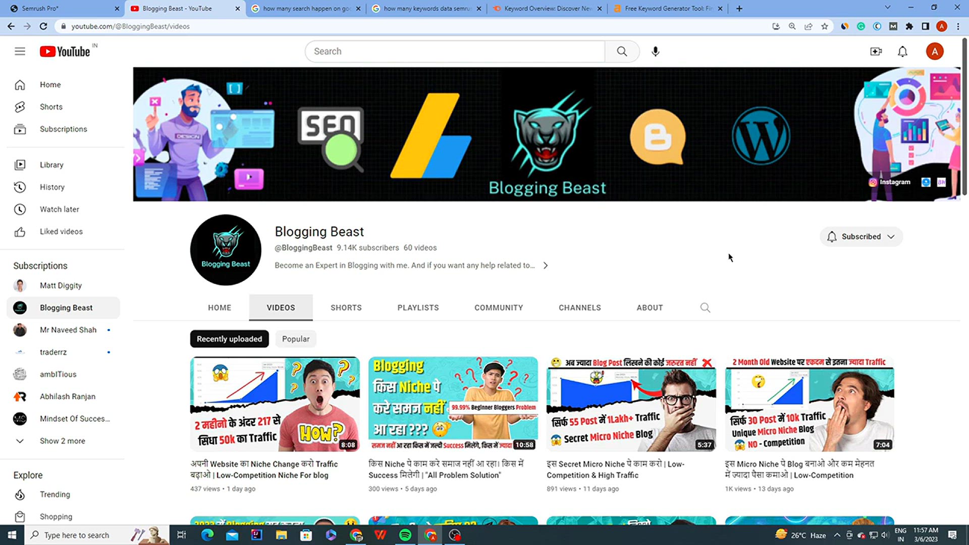 'Video thumbnail for Finance, Health, Tech Niche में कोई Competition नहीं है। सब पागल बना रहे है।'