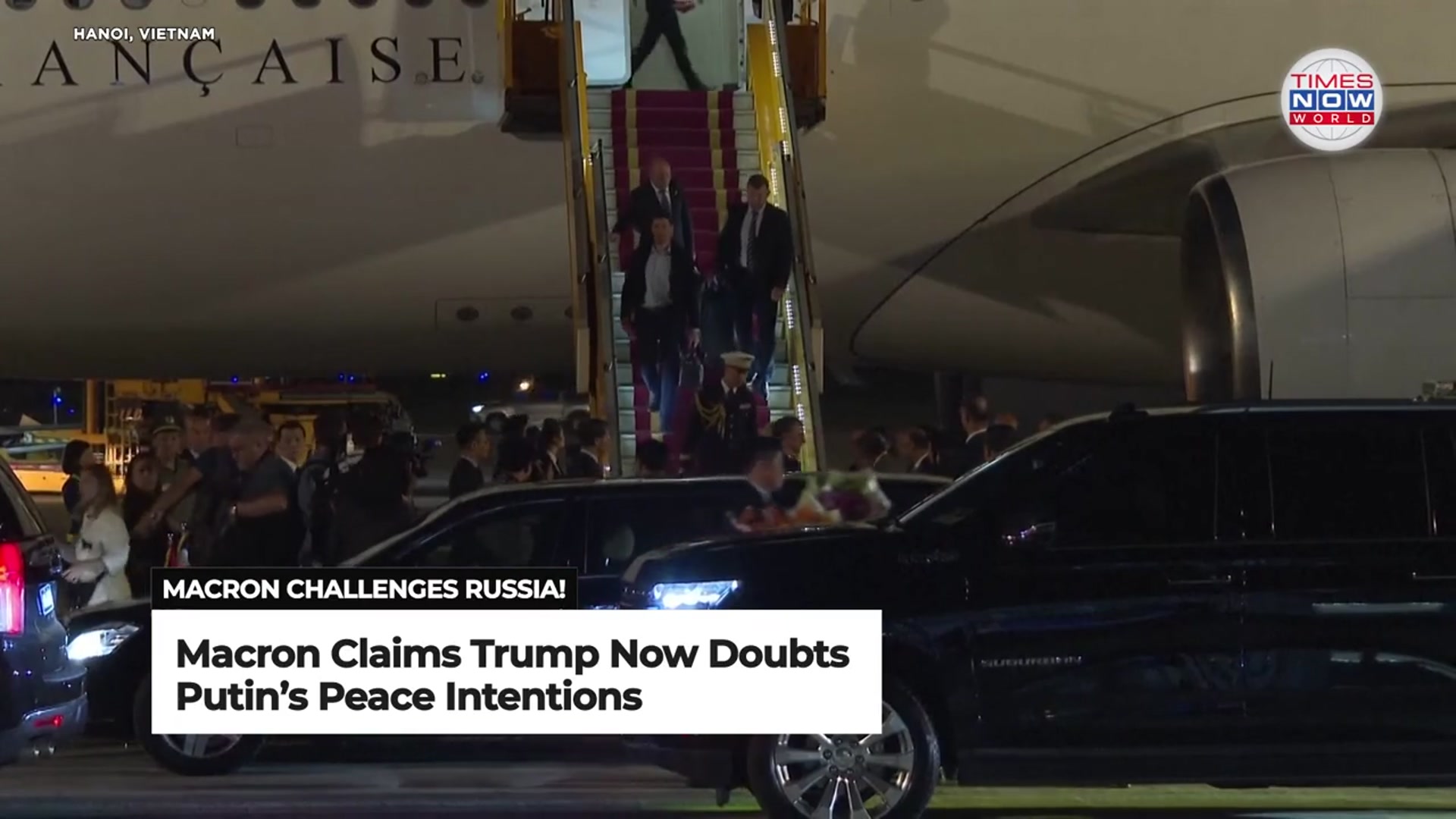 'Video thumbnail for WATCH: Macron Challenges Putin’s Peace Claims, Urges Trump to Act on Russia | Times Now World'