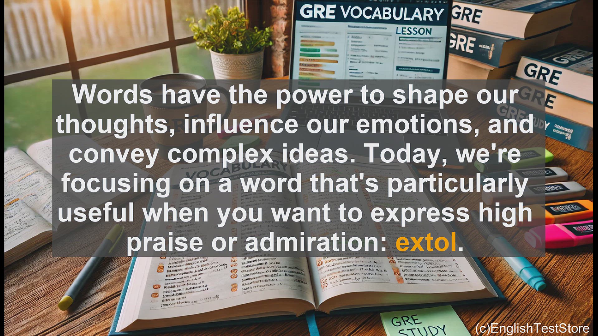 'Video thumbnail for GRE Vocabulary Lesson: Extolling Excellence - The Power of Enthusiastic Praise'