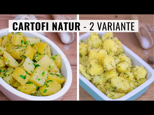 'Video thumbnail for 👉 CARTOFI NATUR în 2 variante - cu unt și usturoi sau de post, cu ulei de măsline și mărar'