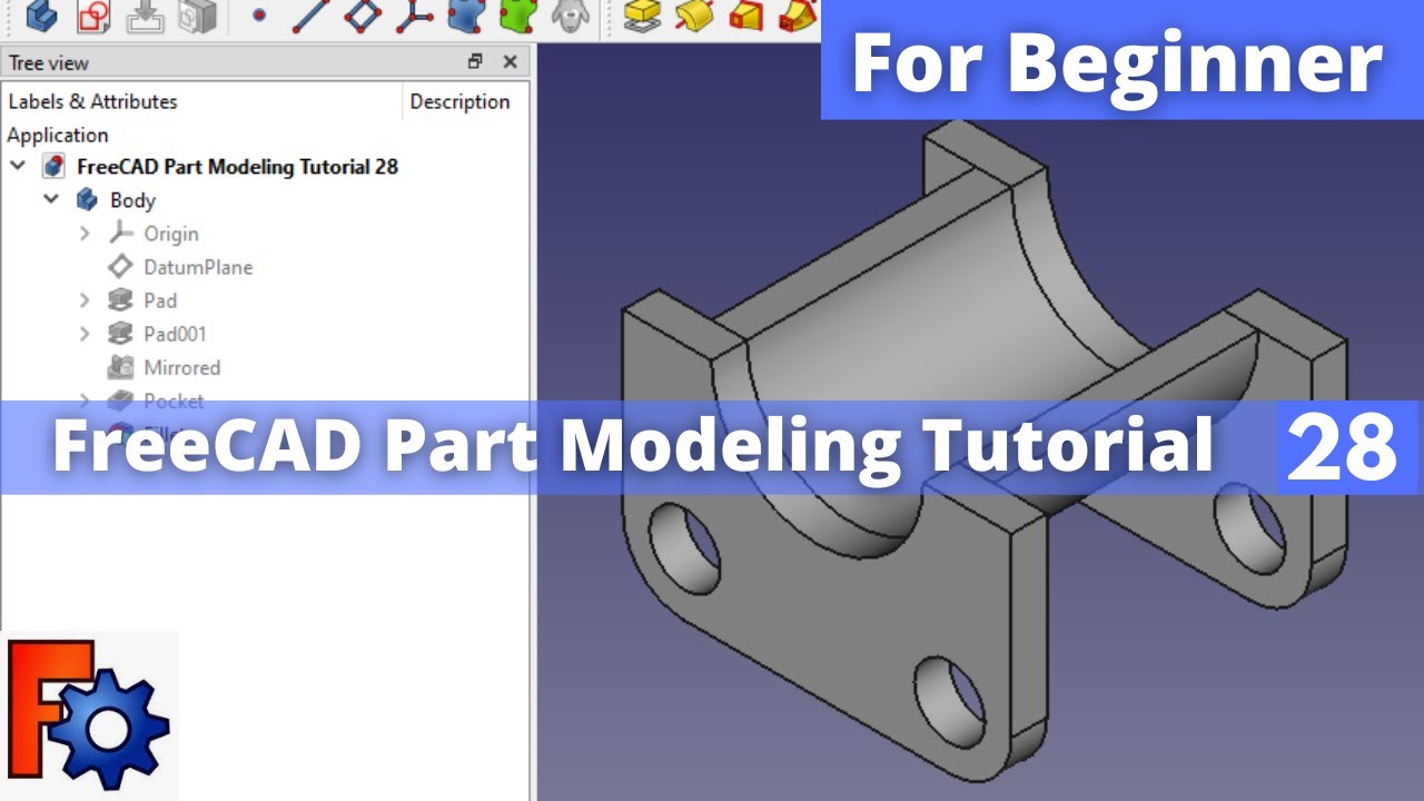 'Video thumbnail for FreeCAD Part Modeling Tutorial 28 | FreeCAD | FreeCAD Part Design | Mechnexus|'
