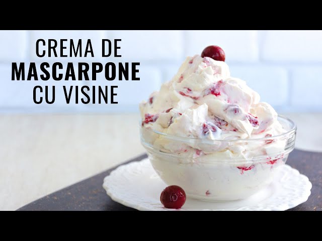 'Video thumbnail for Gata în 10 minute, fără ouă și fără fierbere! Rețeta de cremă de mascarpone cu frișcă și vișine.'