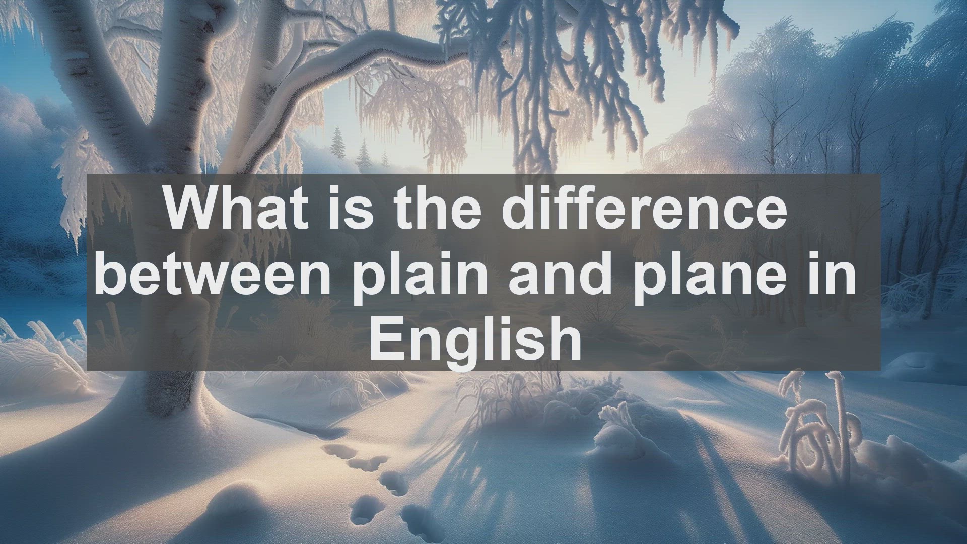 'Video thumbnail for What is the difference between plain and plane in English?'