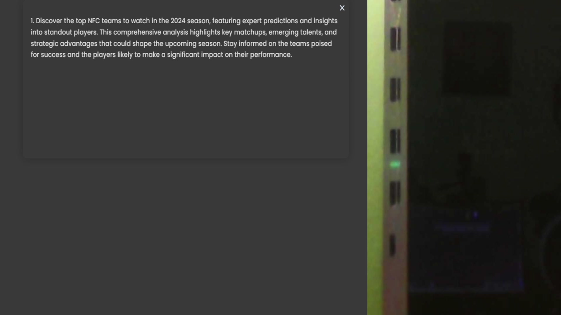 Video thumbnail for 1. Discover the top NFC teams to watch in the 2024 season, featuring expert predictions and insights into standout players. This comprehensive analysis highlights key matchups, emerging talents, and strategic advantages that could shape t