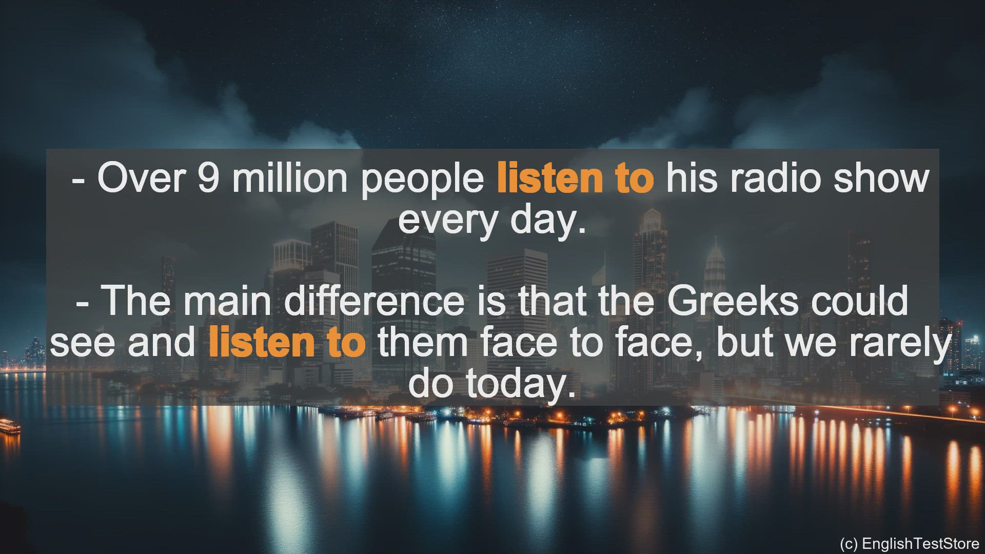'Video thumbnail for Listen To In Sentences - Examples Of Listen To In Sentences'