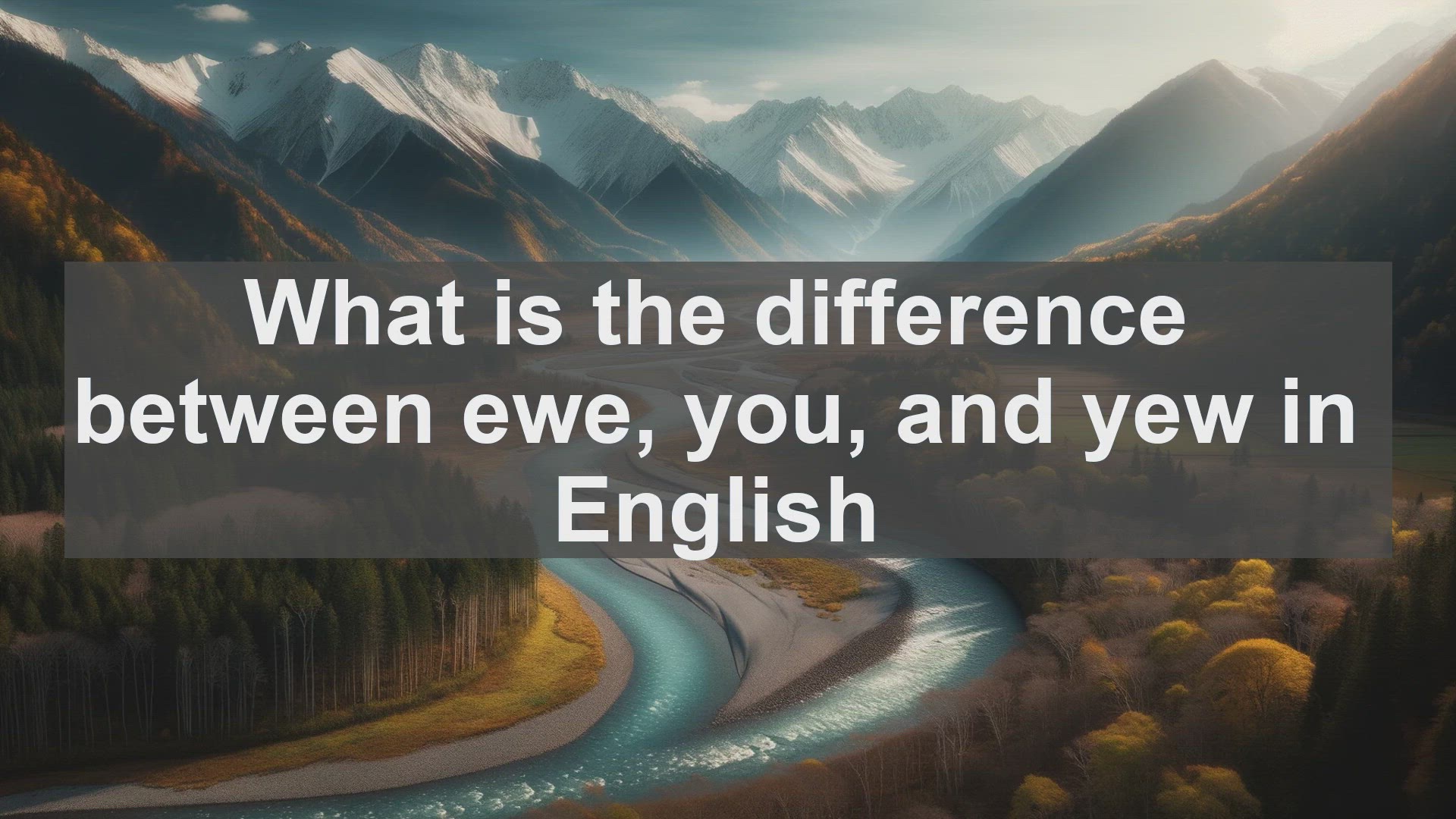 'Video thumbnail for What is the difference between ewe you and yew in English?'
